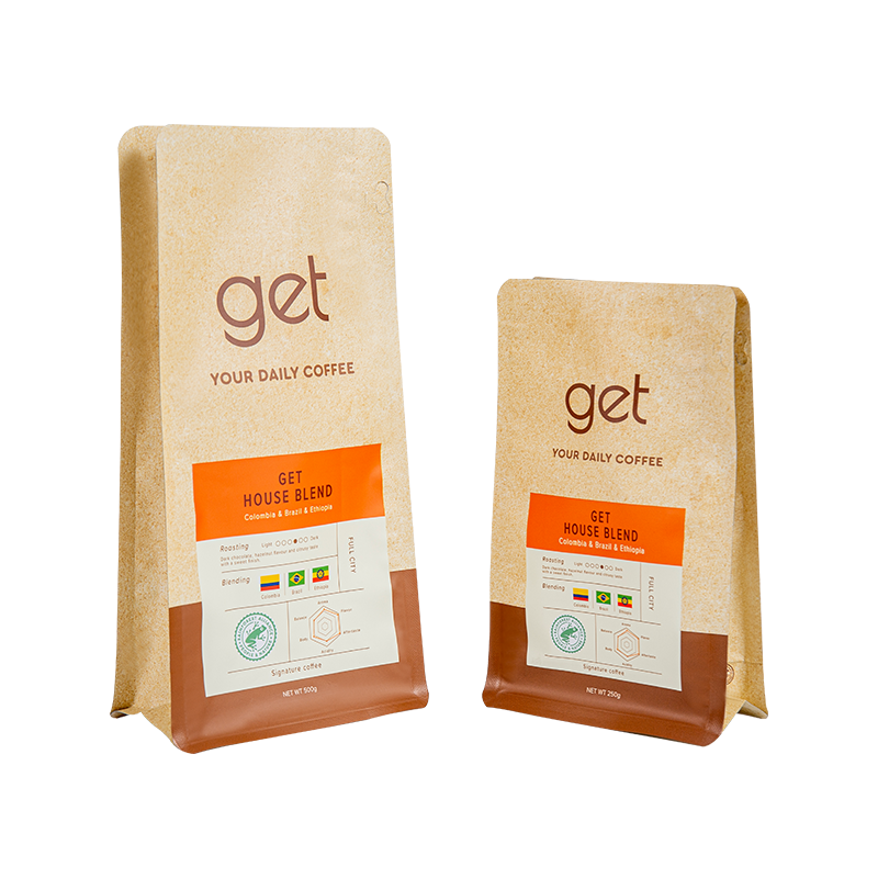 Sac de café scellé à huit côtés de 250 g à 1 kg Sac de café scellé à huit côtés de 250 g à 1 kg